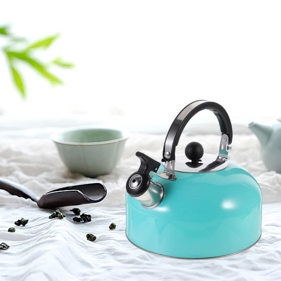  Stainless Steel Tea Kettle Stovetop Whistling Pot Pots for Boiling Water - Image 3 of 4