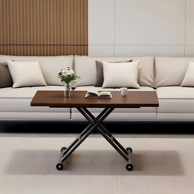 Liftable Folding Dining Table, Multi Functional Height Adjustable Center Table w