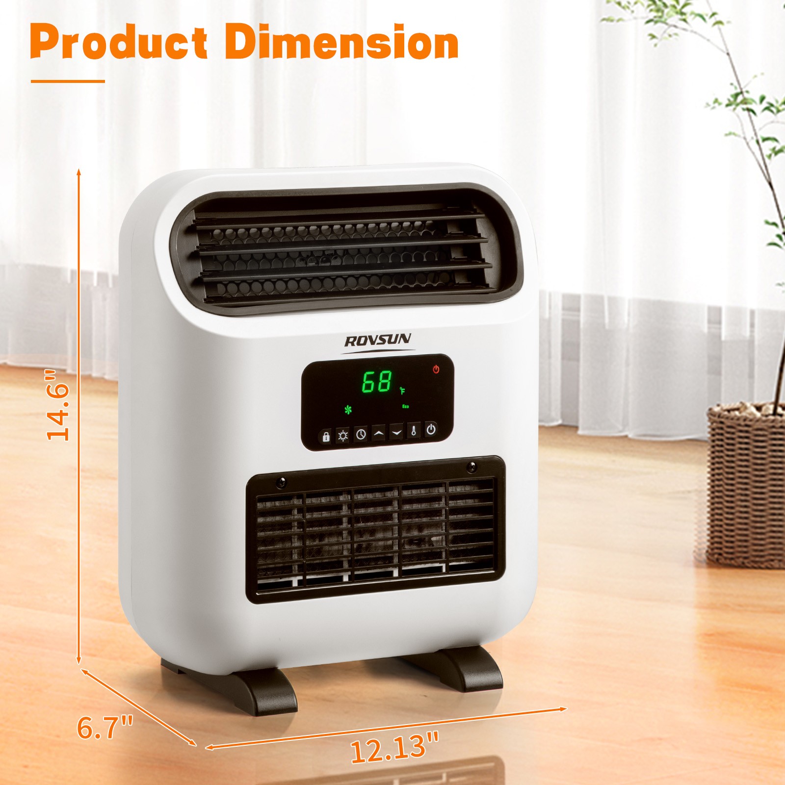1500W Wall and Floor Mount Electric Space Heater with Remote Control, Timer