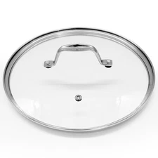 NutriChef Cookware Stockpot Lid- Tempered Glass, Dishwasher Safe, 2.5lbs