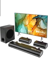 Hiwill 5.1CH Dolby Atmos Sound Bar for TV, 2 Wired Rear Speakers Surround Sound