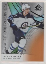 2019 SP Game Used Authentic Rookies Orange Rainbow /119 Ville Heinola #129 2a9
