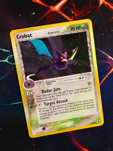 MP/HP Pokemon CROBAT δ Card EX DELTA SPECIES Set #2/113 Holo Foil Rare#1