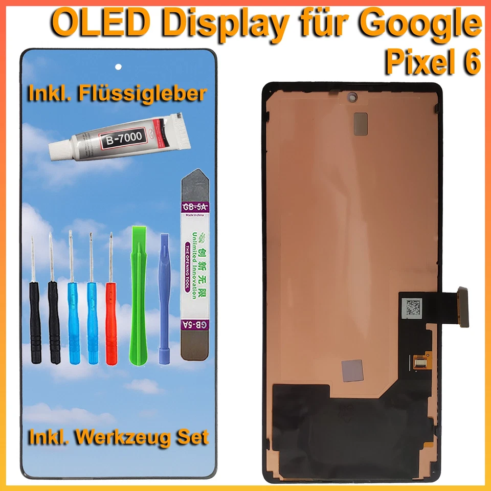 TOP-HX OLED Display für Google Pixel 6 GB7N6, G9S9B, GR1YH LCD Bildschirm + TOOL