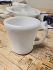 New ListingFederal Heat Proof White Milk Glass Coffee Cup Tea Mug D Handle Vintage