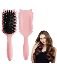 Bounce Curl Define Styling Brush - Frizz Preventing Curling Comb with Smooth Tex