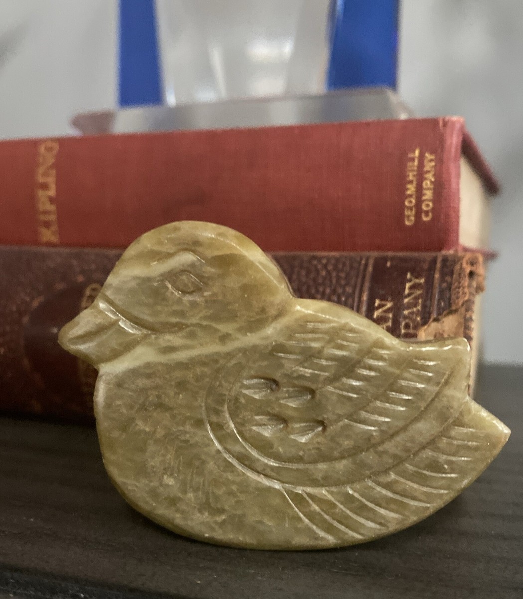 オニックス　置物 Vintage carved ONYX bird keepsake treasure trinket box tiny modern