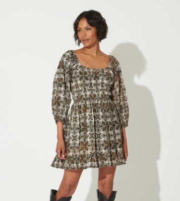 Cleobella Olympia Mini Dress - Retro Tile Size S