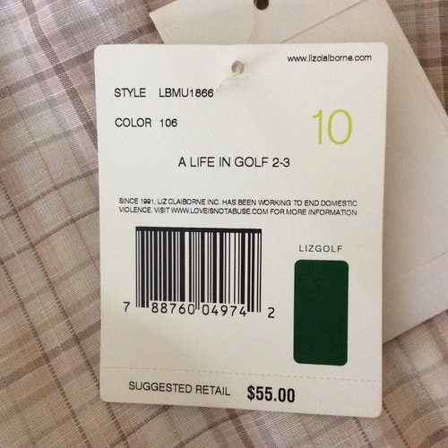 NWT Liz Claiborne Liz Golf Skort Ivory Plaid Size 10 - Picture 8 of 10