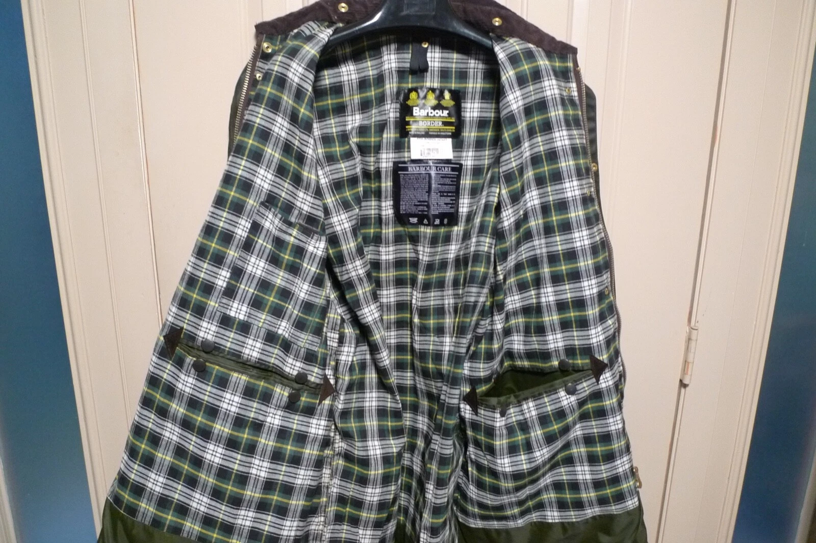 BARBOUR- A200 BORDER WAX COTTON JACKET - SAGE - MADE @ UK - EXCELLENT - 48 image 21