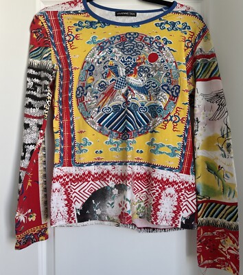 Vintage Vivienne Tam Asian Print Top Long Sleeve Y2K Shirt Vintage Vivienne Tam Asian Print Top Long Sleeve Y2K Shirt