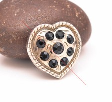 10X Western Black Rhinestone Rope Side Love Heart Leathercraft Belt Craft Concho