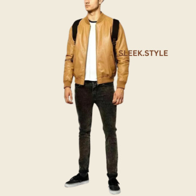 New Mens Leather Jacket Trendy Design Casual Biker Leather Jacket for Classic