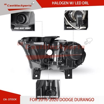 Phaque Droit Bi-Xenon LED Pour Dodge Durango 2014-2020 - Référence 68261182AH, Neuf