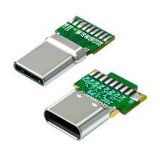 2pcs/lot USB 3.1 Type-C OEM DIY USB-C Male Female Plug Socket Solder Type PCB