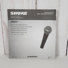 Shure SM 58 Original Owners Manual / User Manual / Instructions