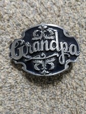 1988 Vintage Siskiyou Grandpa Black Pewter Belt Buckle
