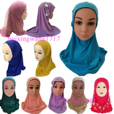 Islam Kids Instant Scarf Hijab Muslim Girls One Piece Amira Turban Headscarf 2-6