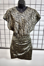 IRO Gold Black Shimmer Evening Cocktail Dress Size 34 or 0 On Sale df