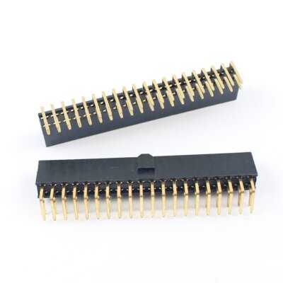 2Pcs 2.54mm Pitch 2x20 40 Pin Right Angle Female Header Strip Polarizing Key
