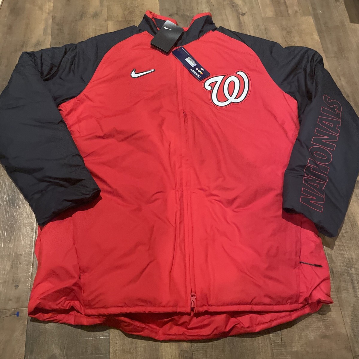 MLB ワシントン・ナショナルズ ジャケット ＸＬ Nike Washington Nationals MLB Authentic Dugout Jacket Navy