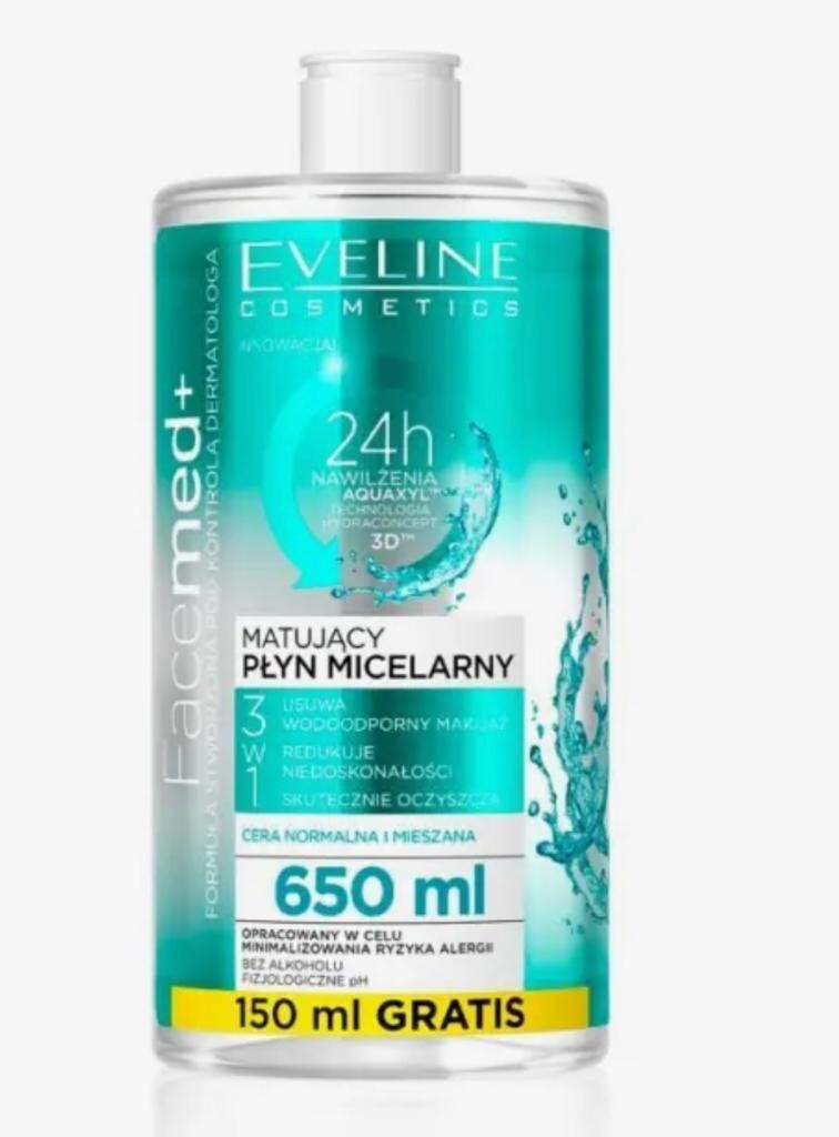 Eveline Facemed + Matting 3-in-1 micellar fluid, normal/combination skin 650ml
