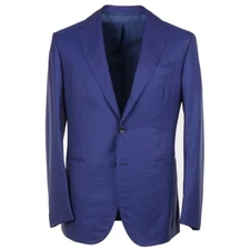 Stile Latino Napoli Tailored-Fit Solid Mid Blue Extrafine Wool Suit 40R (Eu 50)