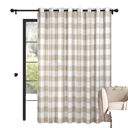 Polyester Plaid Window Door Curtains