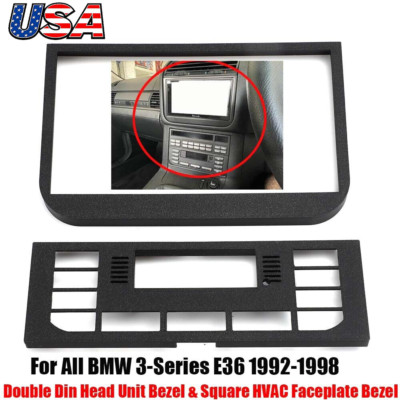 For 1992-1998 BMW 3-Series E36 Double DIN Headunit Fascia Panel Bezel Combo US