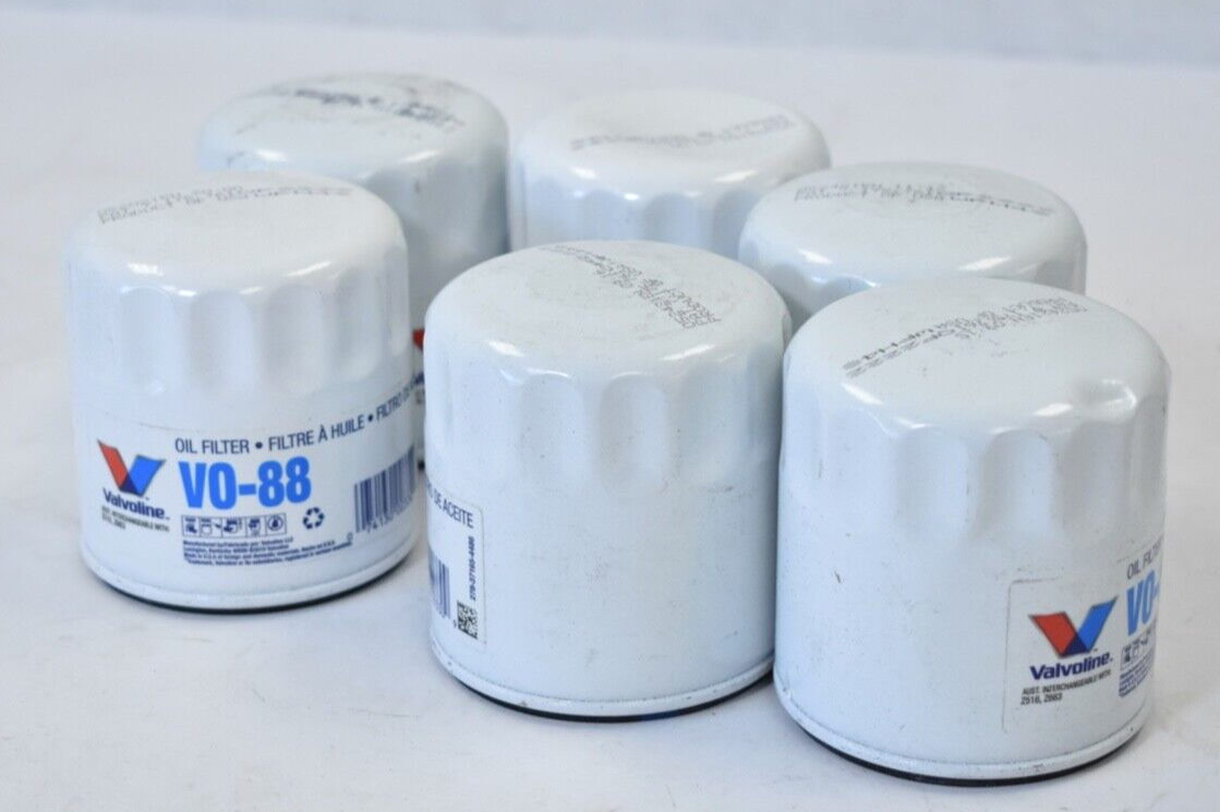 Lot of 6 Valvoline Oil-Filters Multi-Fit V0-88 White OEM