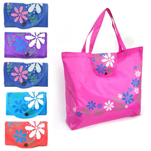 Floral Printed Women Foldable Handbag Shopping Bag Large Capacity Grocery Bag - Picture 1 of 23