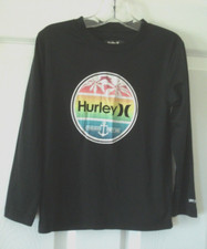 Hurley Long Sleeve Boy's Black Dri-Fit UPF 50 Shirt Size 4 NEW