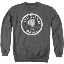Fordham University Adult Crewneck Sweatshirt Plaid, Charcoal, S-3XL