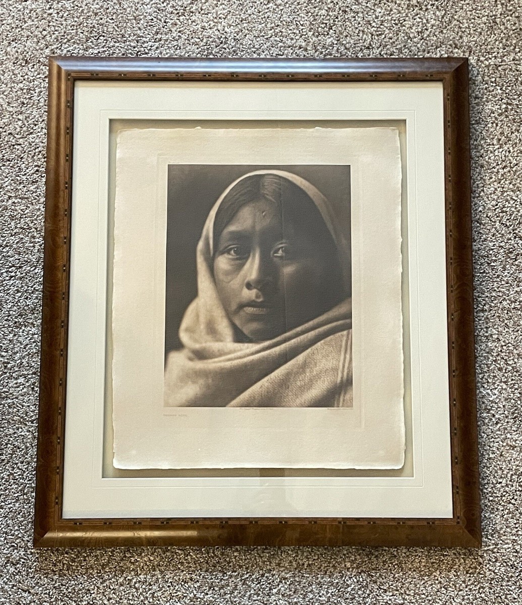 Edward S. Curtis 1907 Photogravure Framed Papago Girl John