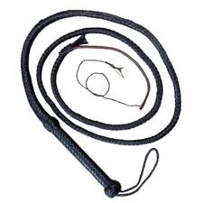 Genuine Leather 08 Feet Long 12 Plait Weaving Black Bull Whip Loud Cracking