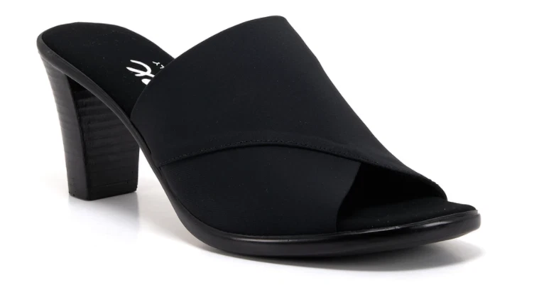 Onex Crista Black Elastic Slide Wedge Sandal Women's US sizes 5-11/NEW!!!