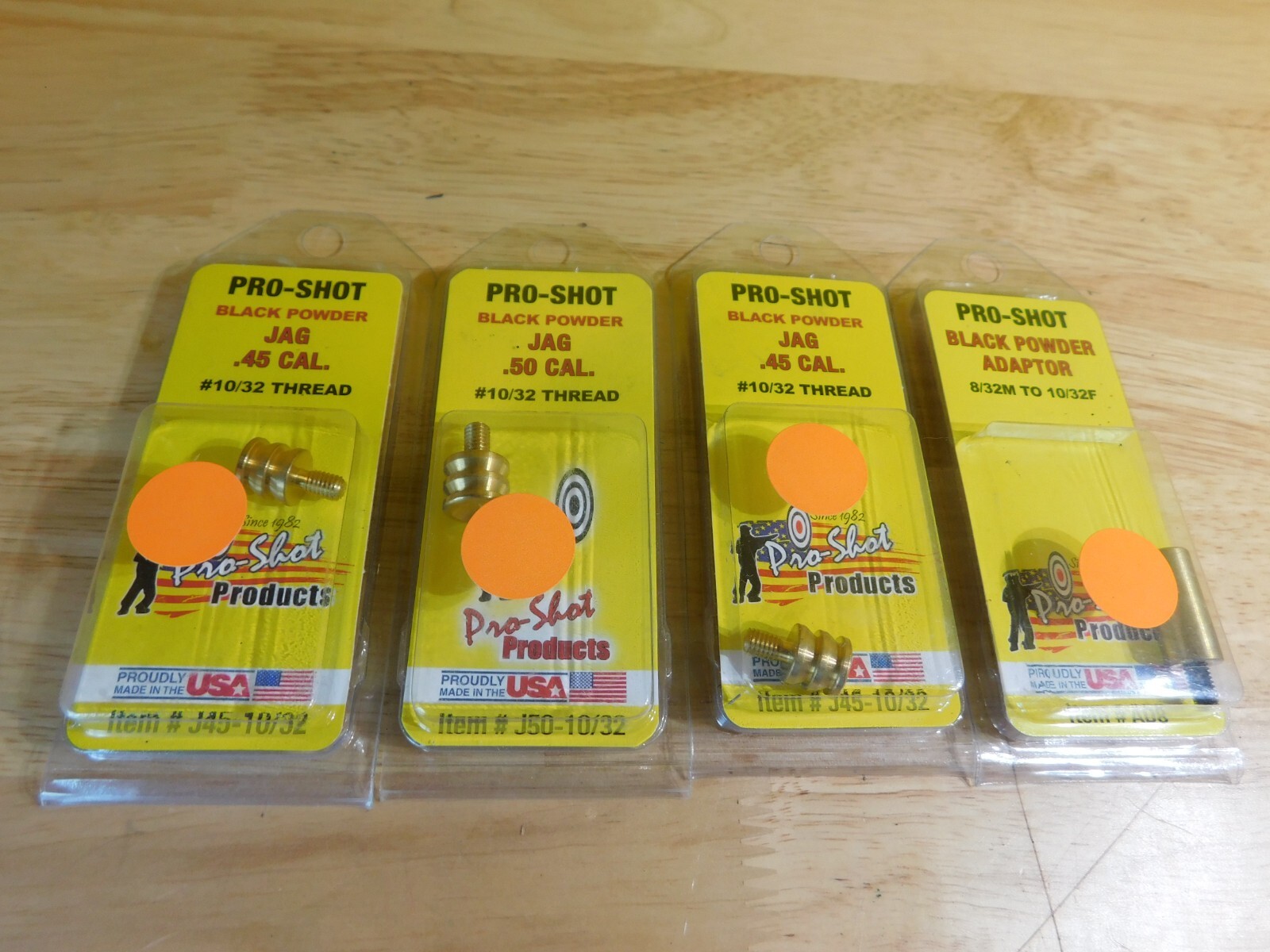 4 Four NOS Pro-Shot .45 Cal. & .50 Cal Jags, Adaptor, 10/32 Thread, 12/80