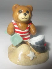 Wee Forest Folk Figurine SEASIDE TEDDY Bear Beach Sand Pail T-7 NO CHIPS!