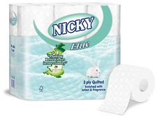 Nicky Elite Toilet Roll 3 Ply Super Soft Quilted White Luxury Toilet Rolls