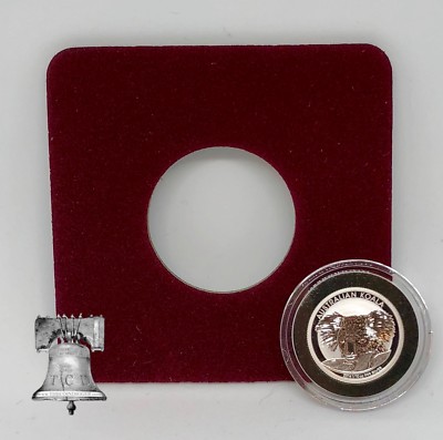 Air-tite Coin Holder Red Velvet Display Card Insert + Model A Black Capsule Case