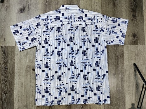 Jordan Craig Mens Geometric Pattern Short Sleeve Shirt Button Down - Picture 4 of 4