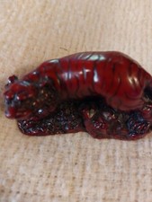 Resin Tiger Statue, vintage red Chinese Year of the Tiger.