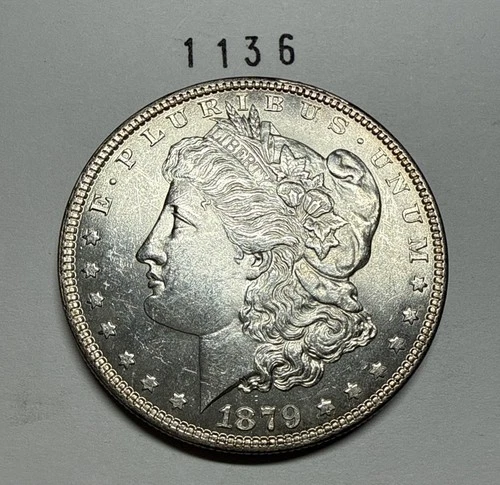 1879 P Morgan Silver Dollar US $1 90% Silver Coin Uncirculated