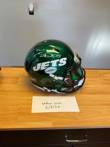 Sam Darnold Autographed  Full Size Jets Authentic Helmet with visor and Jets ins