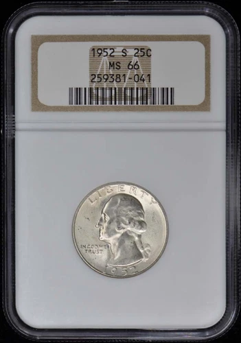 1952-S Washington Quarter 25C NGC MS66