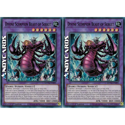 DIVINE SCORPION BEAST OF SERKET 2x   Super R   MZTM EN005   1Ed   Yugioh!