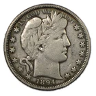 1894-S Liberty Barber Silver Half Dollar 50c San Francisco Very Fine VF+ Cleaned