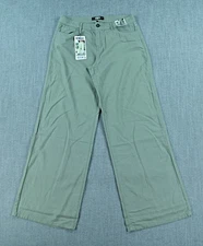 Rewash Pants Women’s 5 / 27 Green Linen Blend Baggy Wide Leg NWT