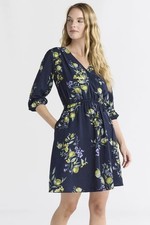 Time and Tru Women’s Floral Mini Wrap Dress Size XXXL 22 Navy Blue NWT