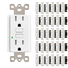 30Pack GFCI 15Amp Receptacles Tamper Resistant Weather Resistant Outlet White
